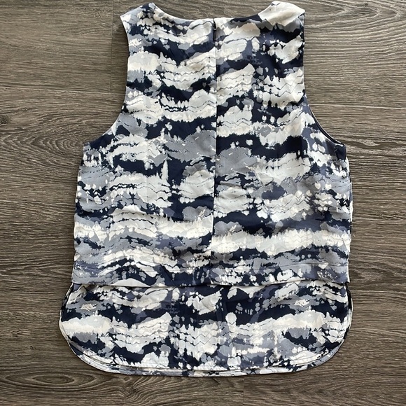 Sz4P Banana Republic 2 layer zipper back blue/grey tank top EUC - Picture 6 of 10